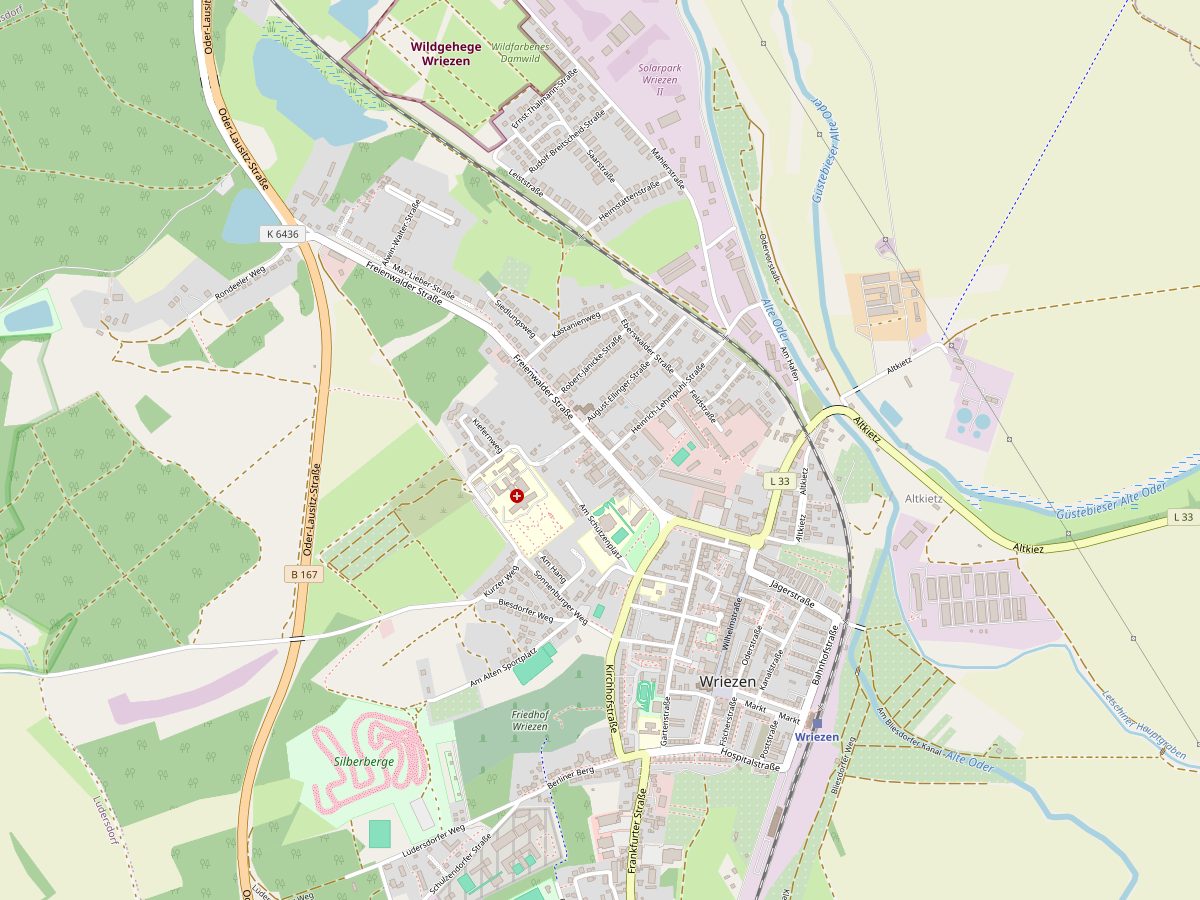 Kartenausschnitt: Freienwalder Straße 10, Wriezen